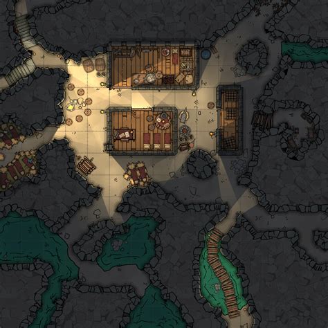 Bandit Hideout 19x19 Battlemaps Fantasy Map Dungeon Maps | Images and ...