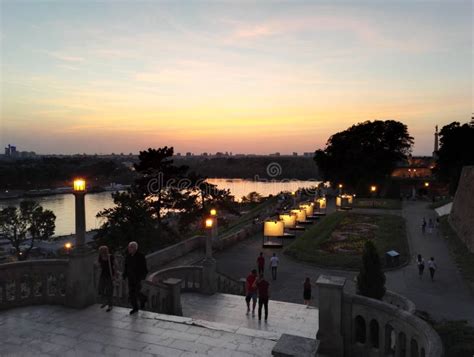 View To Sunset from Kalemegdan Park, Belgrade, Serbia Editorial Stock ...