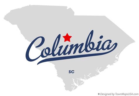 Map of Columbia, SC, South Carolina