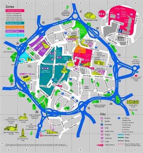 Coventry sightseeing map | Coventry, Coventry city, Map