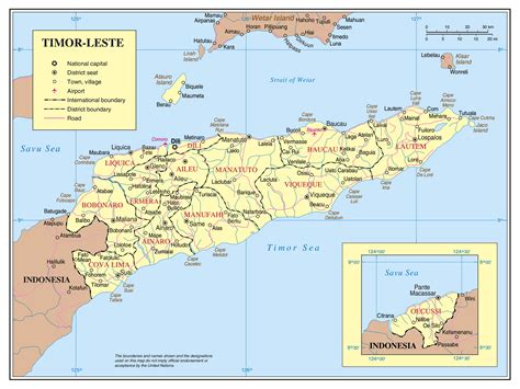 Large detailed political and administrative map of East Timor with ...