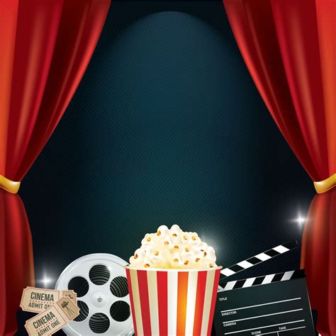 Cinema background with movie objects Vector Image - 1823382 ...