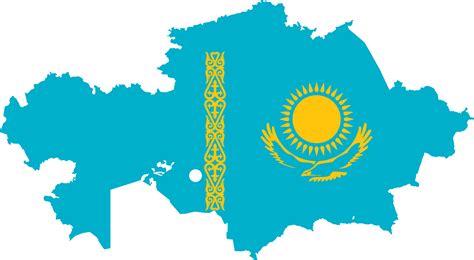 Clipart - Kazakhstan Flag Map