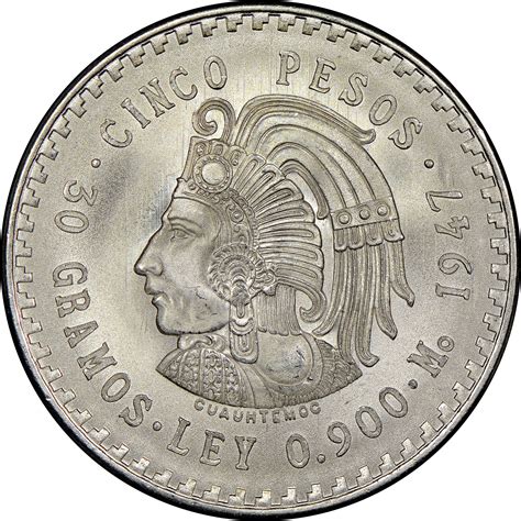 Mexico ESTADOS UNIDOS MEXICANOS 5 Pesos KM 465 Prices & Values | NGC