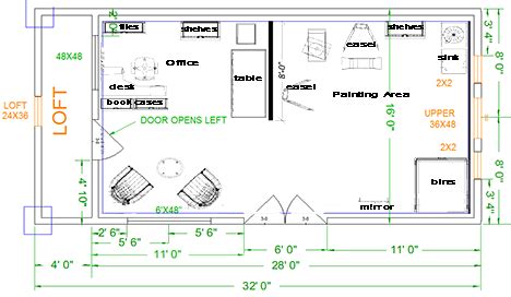 Art Studio Floor Plans : St192vgt Kit Artist Garden Studio Building ...