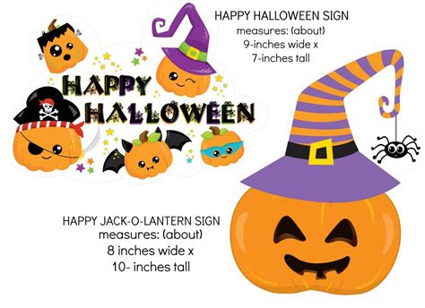 FOUR Halloween Party Signs Instant Digital Download Happy - Etsy