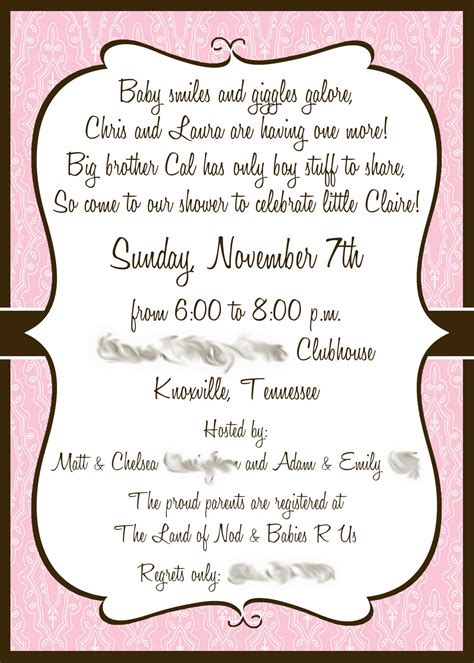 Alicia's Delightful Designs: A dainty pink baby shower invitation