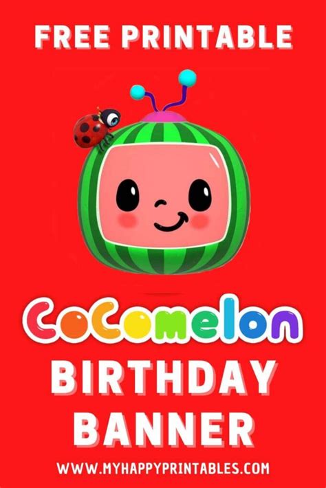 Free printable cocomelon birthday banner - My Happy Printables