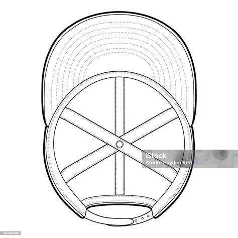 Baseball Cap Hat Fashion Flat Sketch Stock Illustration - Download ...