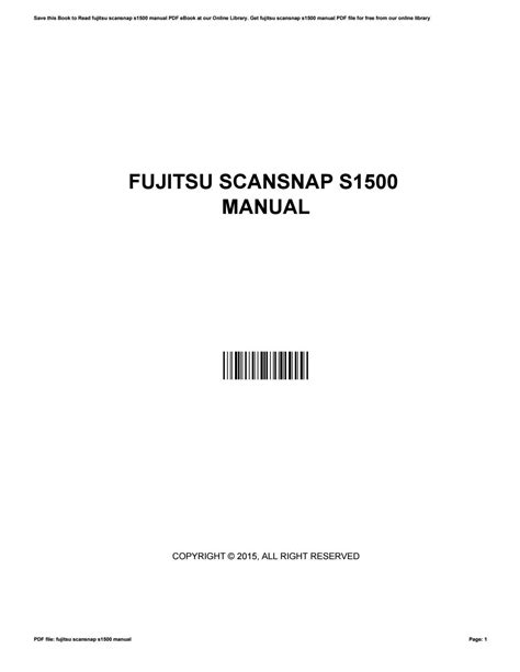 Fujitsu scansnap s1500 manual by JustinLynch4955 - Issuu