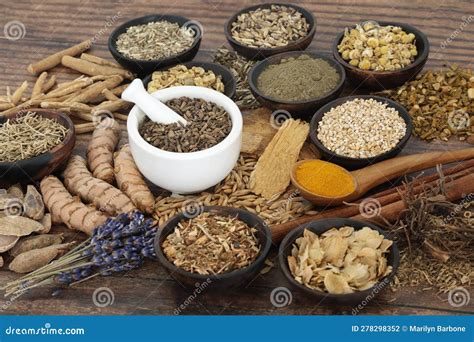 Nervine Herbs Natural Food for Relaxing the Nervous System Stock Photo ...