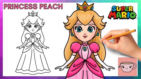 How To Draw Princess Peach | Super Mario Bros. Movie | Cute Easy Step ...