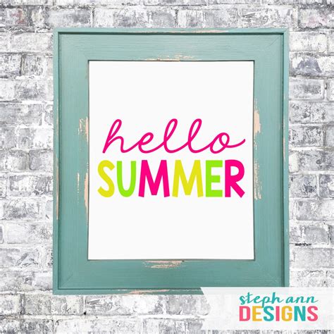 Hello Summer Printable Sign-printable 8x10 Decor - Etsy