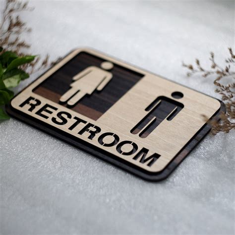 Wooden Restroom Sign Handmade Restroom Decor Signage WC - Etsy