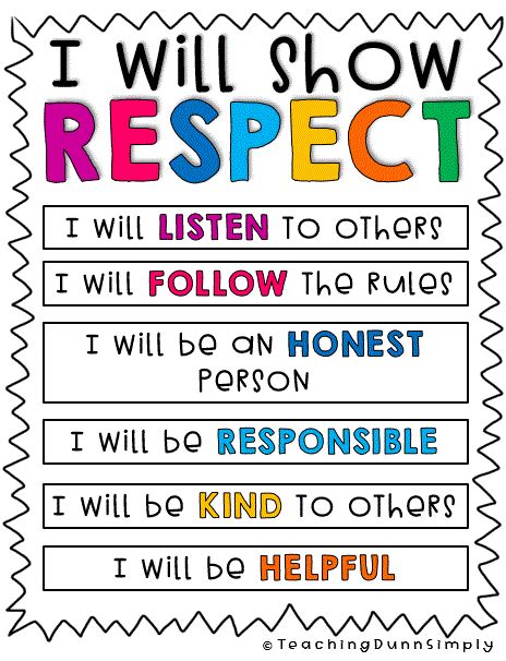 Colorful Respect Poster for Classroom