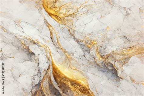 White and gold marble texture. Luxury abstract fluid art paint ...