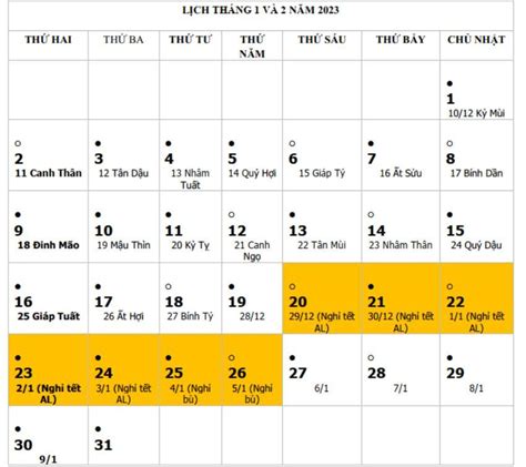 Lunar New Year holiday schedule 2023 with civil servants - MVA Group