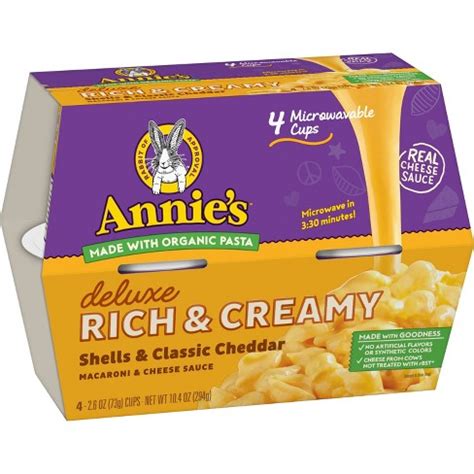 Annie's Classic Deluxe Microwavable Mac And Cheese Cups - 4pk/10.4oz ...