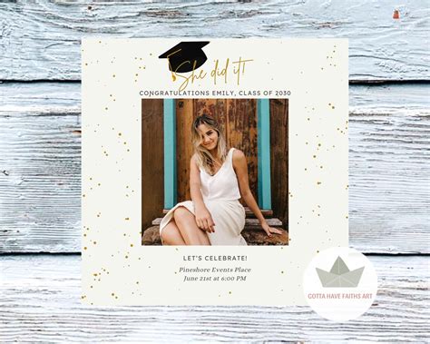 Digital Graduation Party Invitation Customizable | Etsy