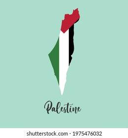 Palestine Flag On Their Map Stock Vector (Royalty Free) 1975476032 ...