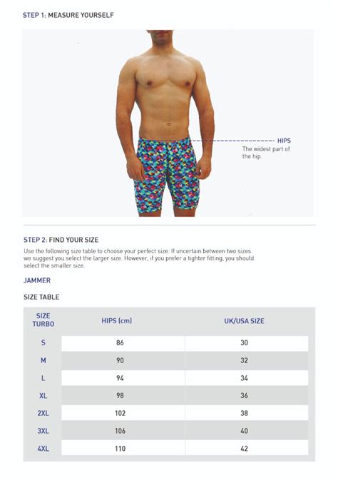 Swimsuit Size Conversion Chart