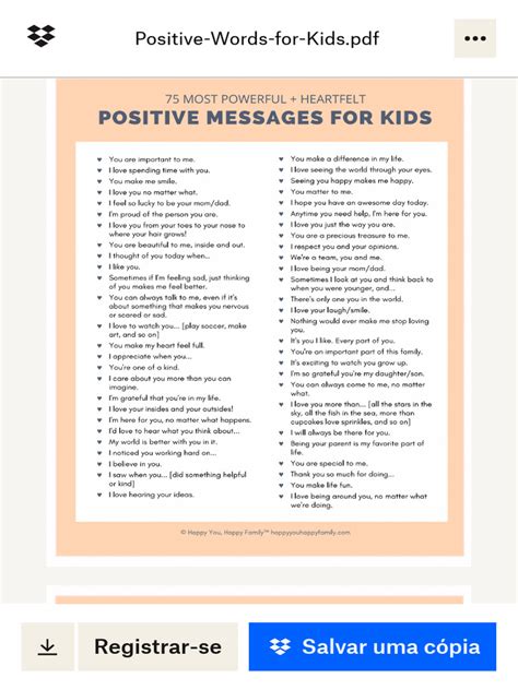 Positive Words For Kids PDF | PDF