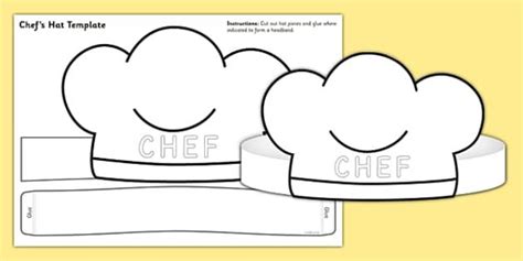 Chef Hat Template | Chefs hat, Hat template, Community helpers preschool