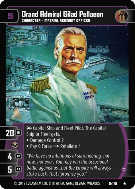 Grand Admiral Gilad Pellaeon (C) Card - Star Wars Trading Card Game