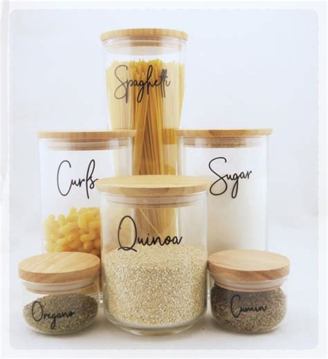 Food Container Labels, Kitchen Pantry Airtight Food Storage Container ...