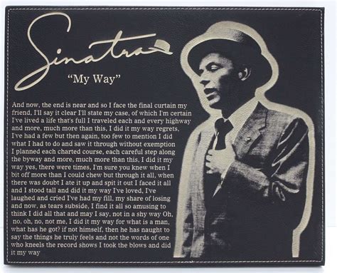 Frank Sinatra My Way Laser Etched Lyrics & Band Art Black Leatherette ...