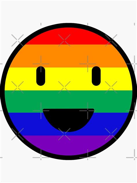 "Cute LGBT Smiley Face Emoji" Sticker by CartezAugustus | Redbubble