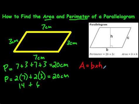 Area Formula For A Parallelogram