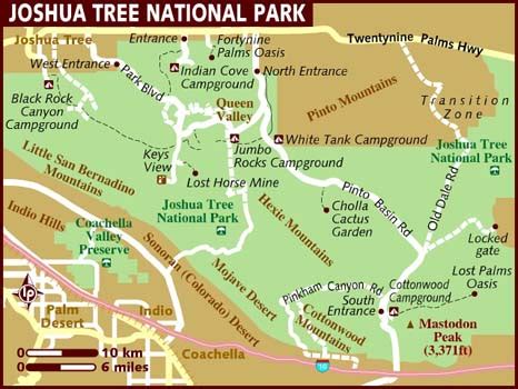 Map of Joshua Tree National Park