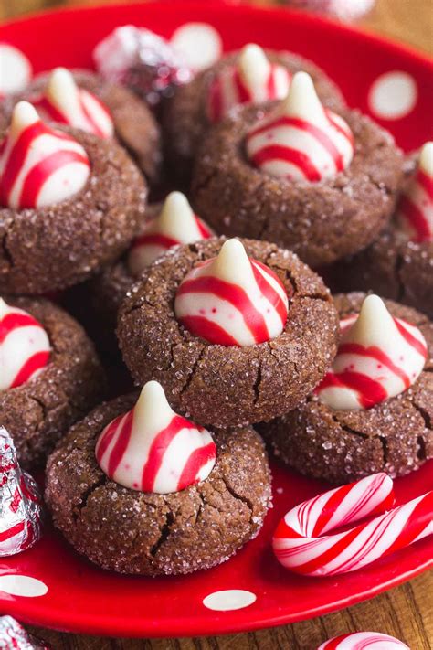 Classic Chocolate Peppermint Kiss Cookies - Fun Cookie Recipes