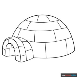 Igloo Coloring Page | Easy Drawing Guides