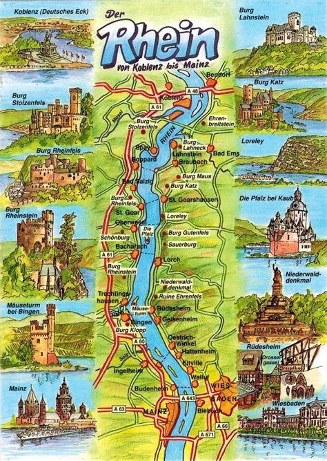 #travel rhine river map in 2020 | Rhine river, Germany castles, Germany map