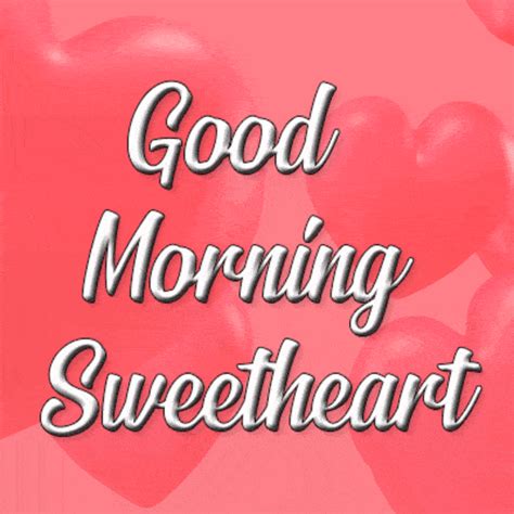 the words good morning sweetheart on pink background with heart shaped ...