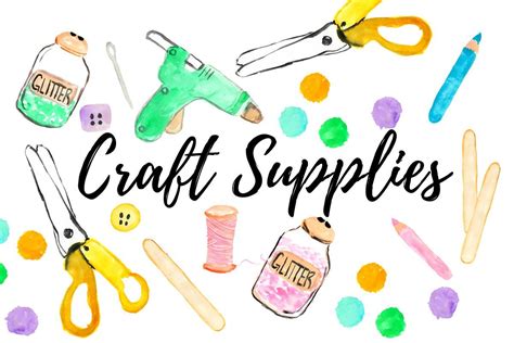 Watercolor craft supplies clipart , #Aff, #craft#supplies#inspired#set ...