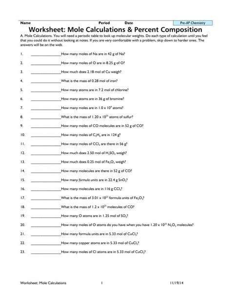 Mole Conversions Worksheet Answers - 33 Mole Conversions Chem Worksheet ...