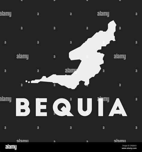 Bequia icon. Island map on dark background. Stylish Bequia map with ...