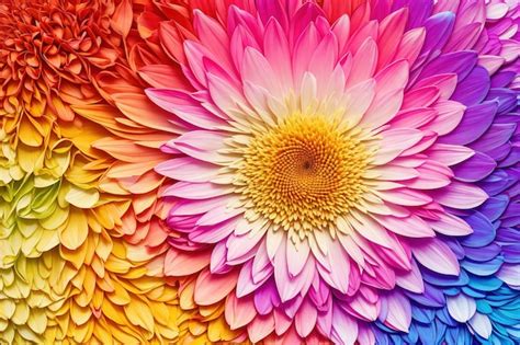 Premium Photo | A rainbow flower wallpaper with a rainbow flower background