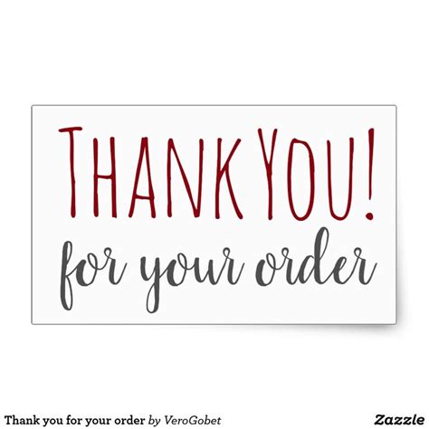 Thank you for your order rectangular sticker | Lettering, Business ...