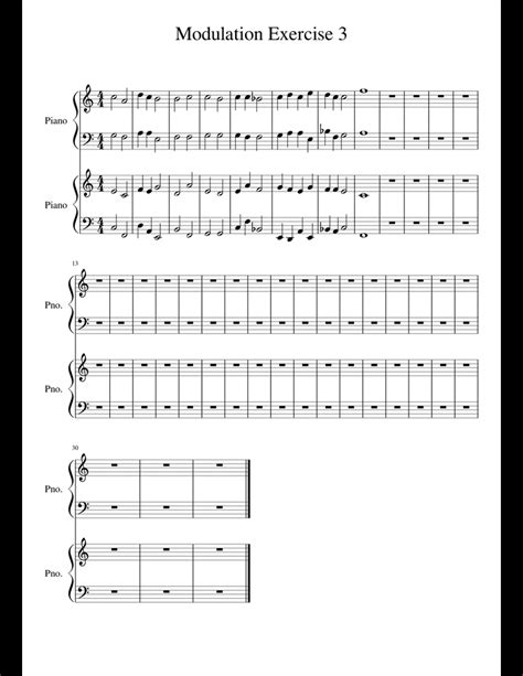 Modulation Exercise 3 sheet music for Piano download free in PDF or MIDI