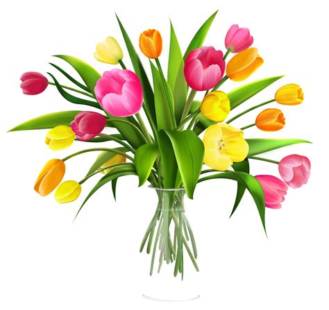 Beautiful Flower Vase With Flowers Png - Clip Art Library