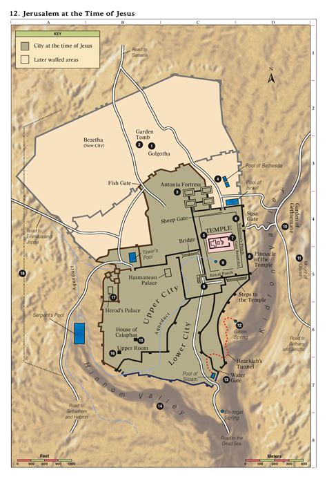 Biblical Jerusalem map - Map of biblical Jerusalem (Israel)