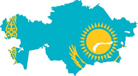 Kazakhstan Flag Map • Mapsof.net