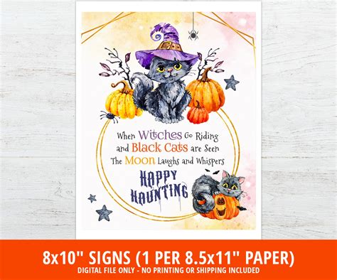 Halloween Party Signs Halloween Party Posters Watercolor - Etsy