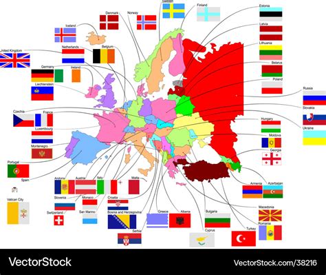 Europe Map With Flags - Map Of Farmland Cave