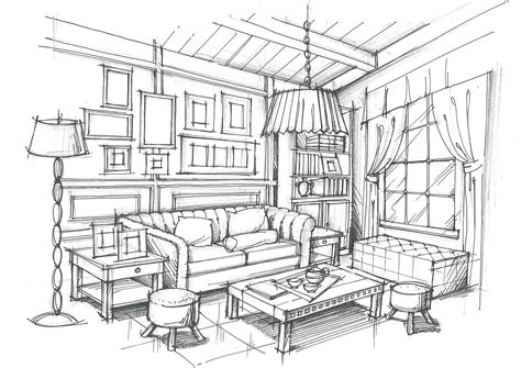 Living Room Interior Design Sketch