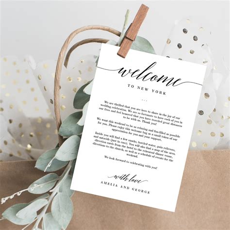 Wedding Welcome Card Template